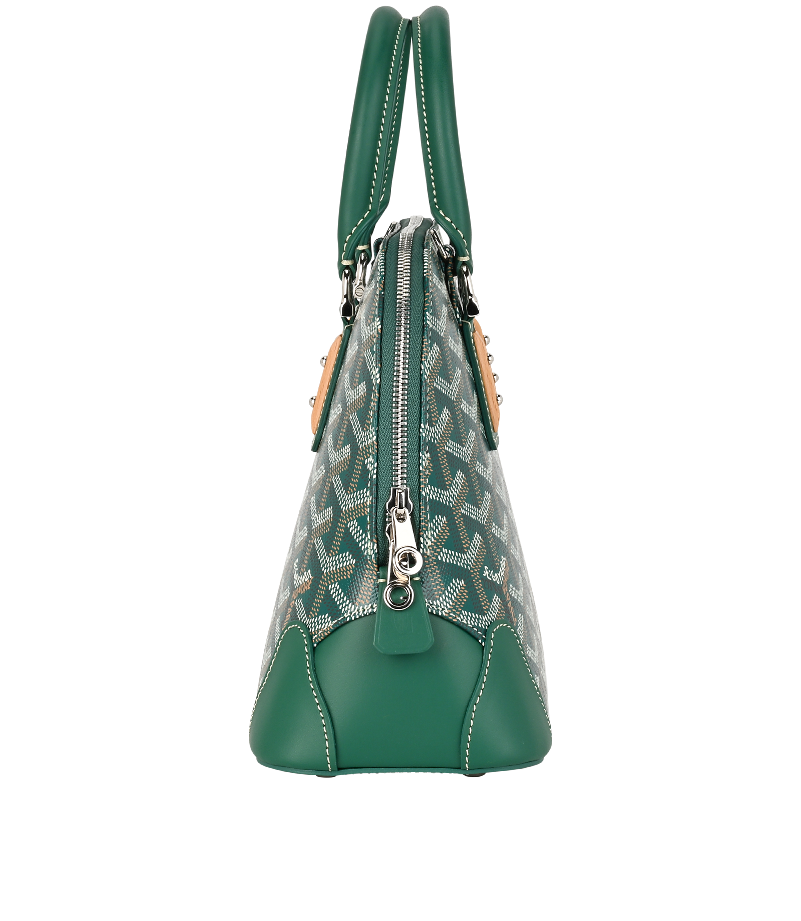 Mini Vendome, &pound;2,100, Handbags, Green, Canvas/Leather, Side view